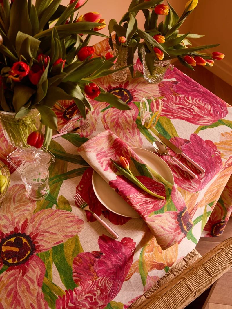 BONNIE & NEIL Tulip Multi Linen Tablecloth - Medium KITCHEN + DINING - Zabecca Living