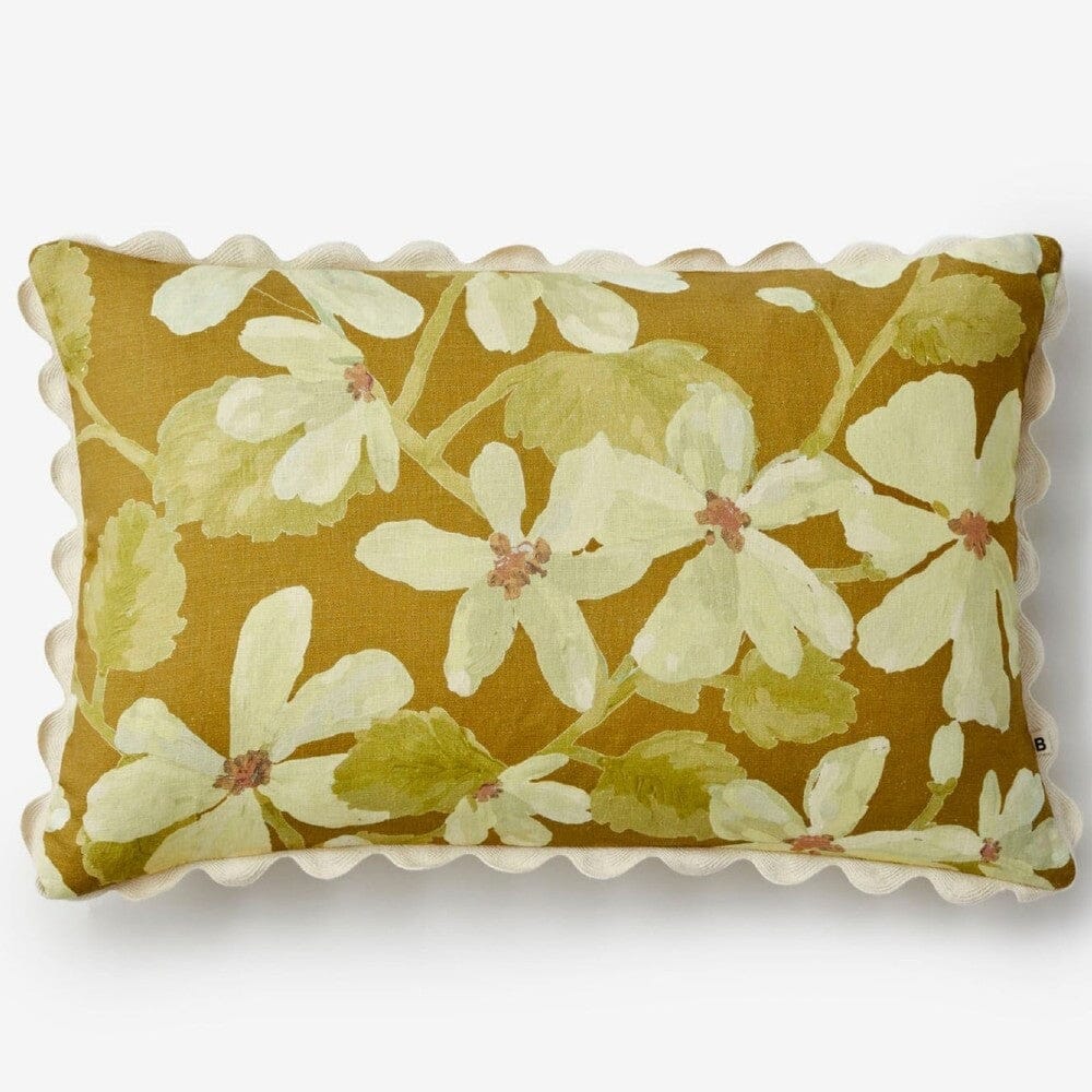 BONNIE &amp; NEIL Violet Mustard Linen Cushion Cushion - Zabecca Living