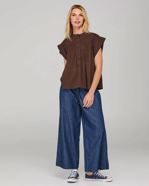 BOOM SHANKAR Danika Top - Ground Coffee WOMENS TOP - Zabecca Living
