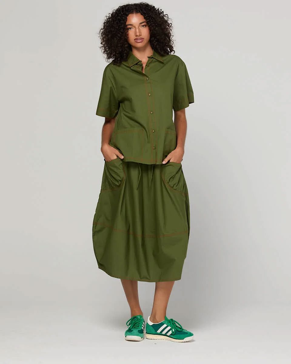 BOOM SHANKAR Guru Skirt - Chive SKIRT - Zabecca Living