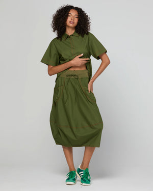 BOOM SHANKAR Guru Skirt - Chive SKIRT - Zabecca Living