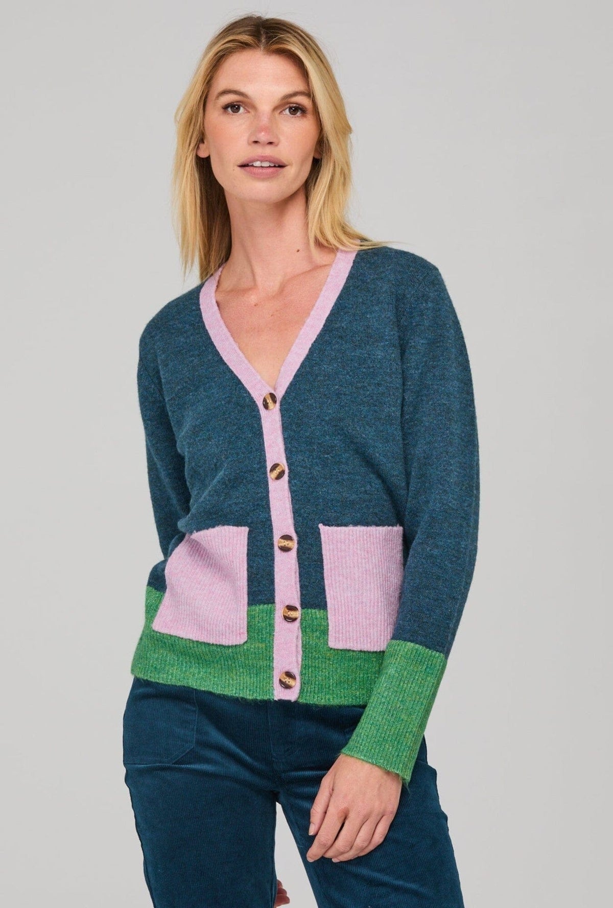 BOOM SHANKAR Poet Cardigan - Blue Multi Jumpers + Knitwear - Zabecca Living