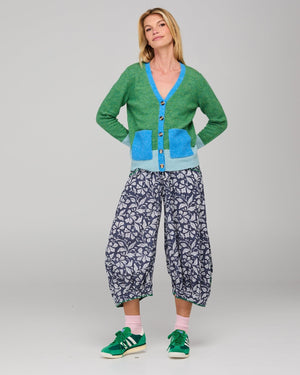 BOOM SHANKAR Poet Cardigan - Green Multi Jumpers + Knitwear - Zabecca Living