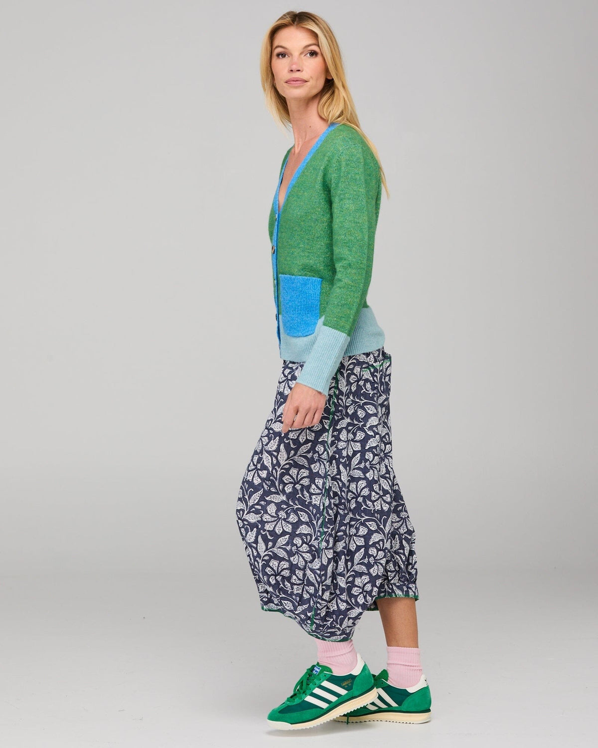 BOOM SHANKAR Poet Cardigan - Green Multi Jumpers + Knitwear - Zabecca Living