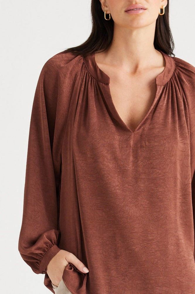 BRAVE AND TRUE Diego Top - Cocoa Shirts &amp; Blouses - Zabecca Living