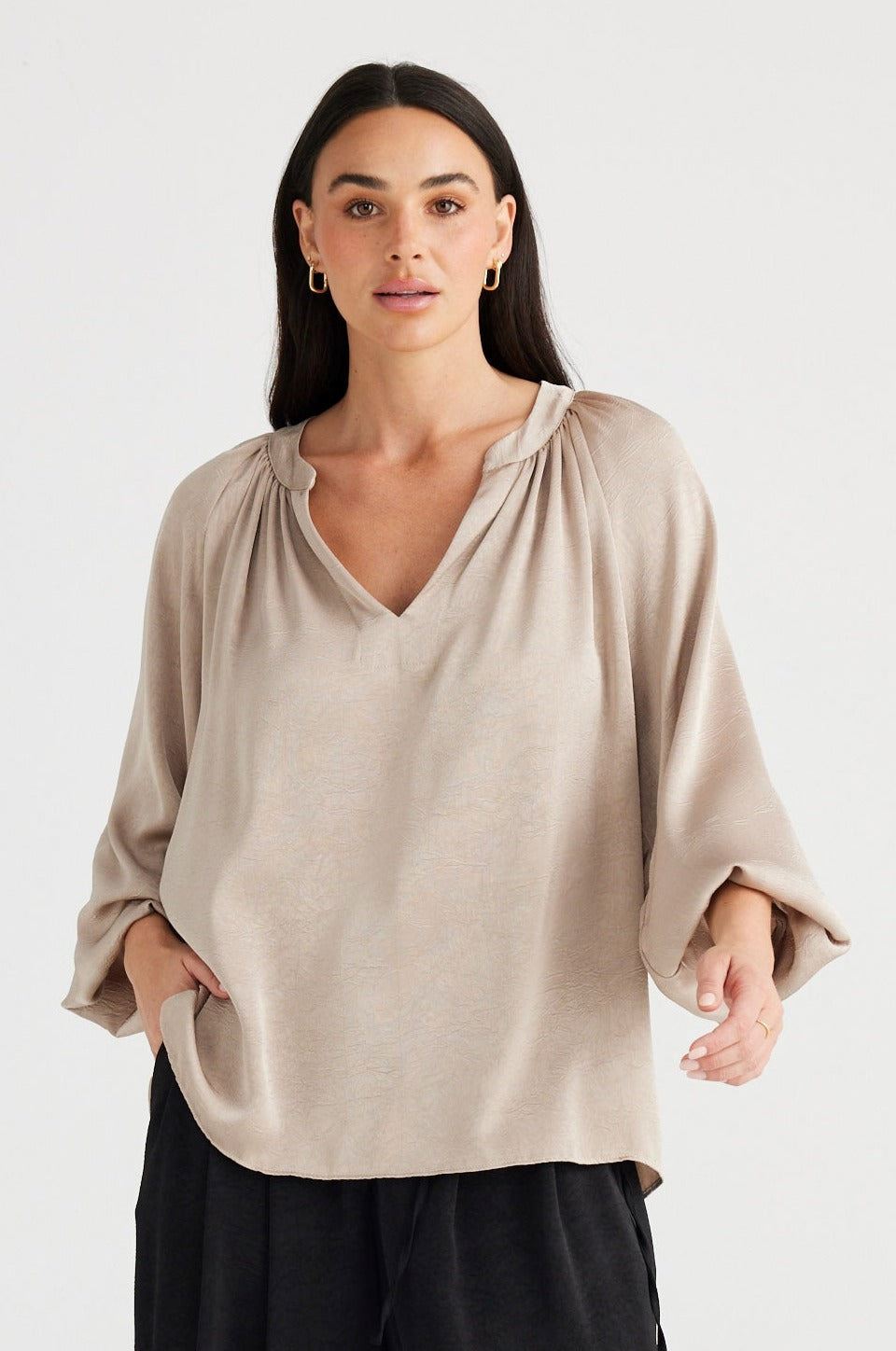 BRAVE AND TRUE Diego Top - Oyster Shirts &amp; Blouses - Zabecca Living