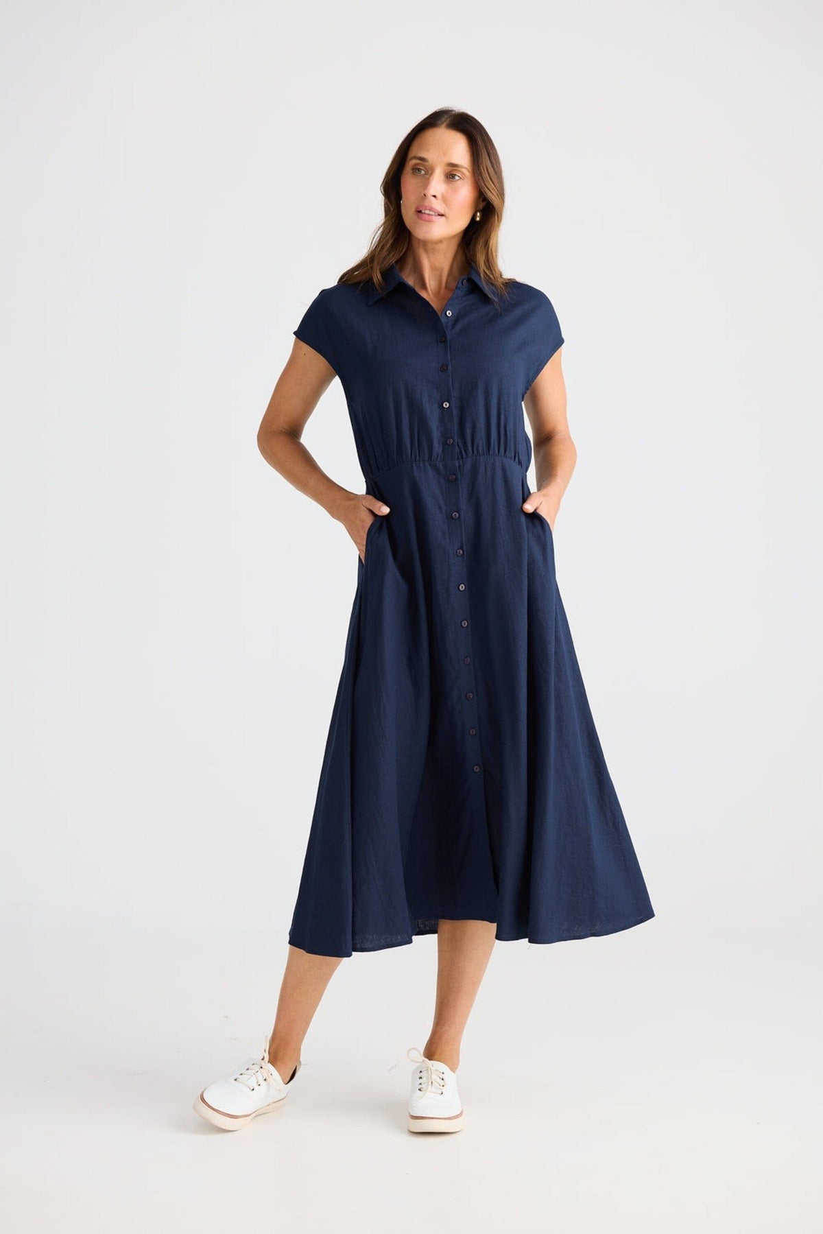 BRAVE AND TRUE Musings Dress - Navy Dress - Zabecca Living