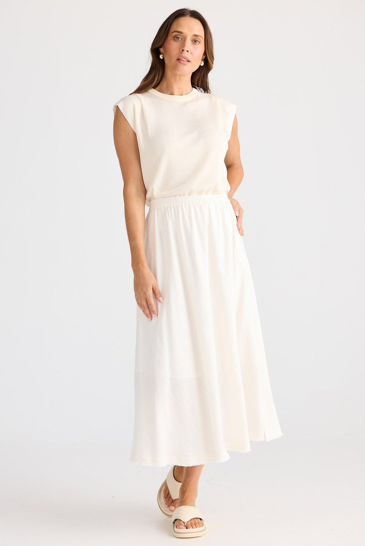 BRAVE AND TRUE Oakley Skirt - Off White Skirt - Zabecca Living
