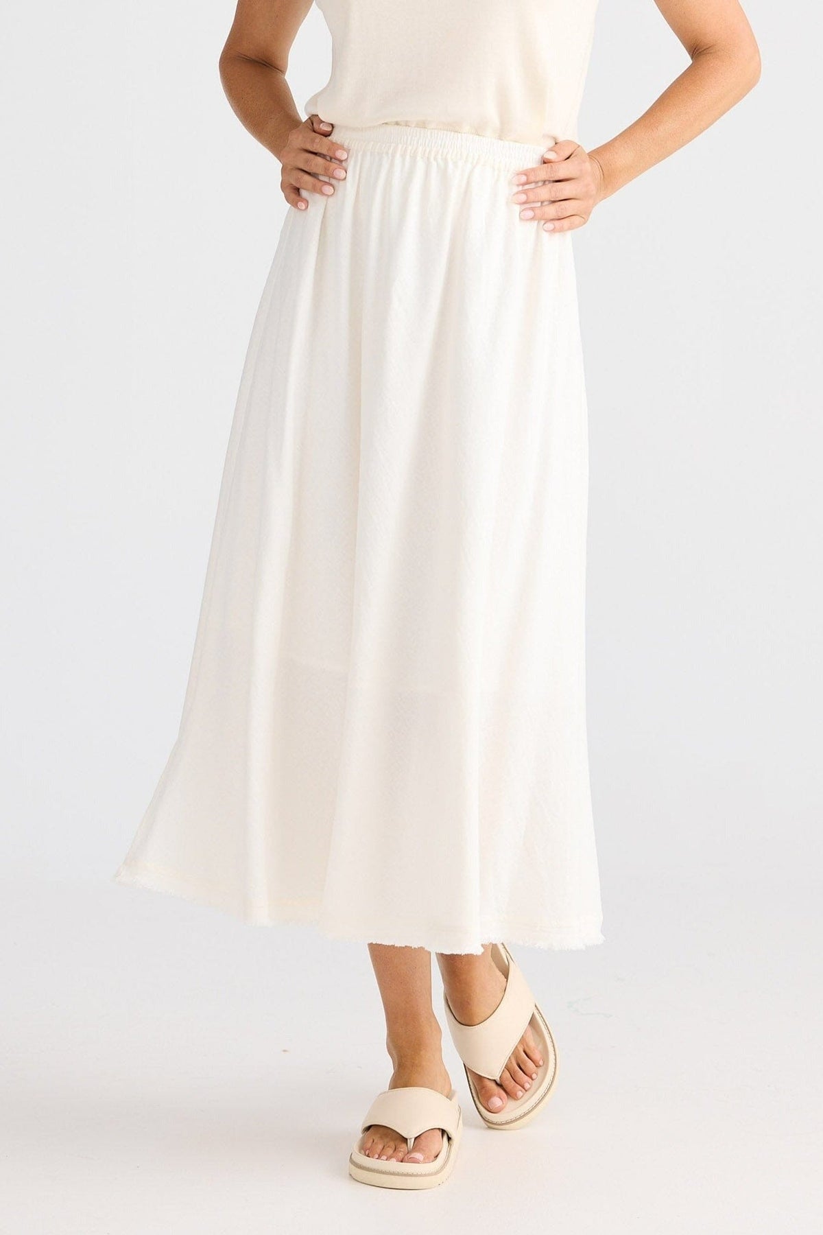 BRAVE AND TRUE Oakley Skirt - Off White Skirt - Zabecca Living