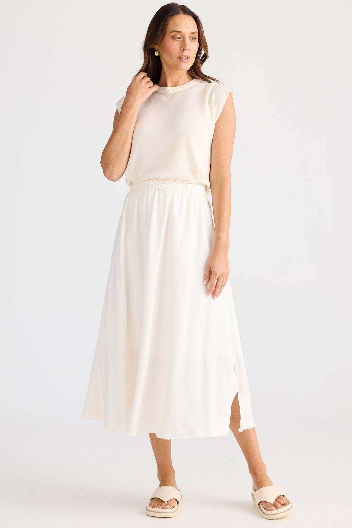 BRAVE AND TRUE Oakley Skirt - Off White Skirt - Zabecca Living