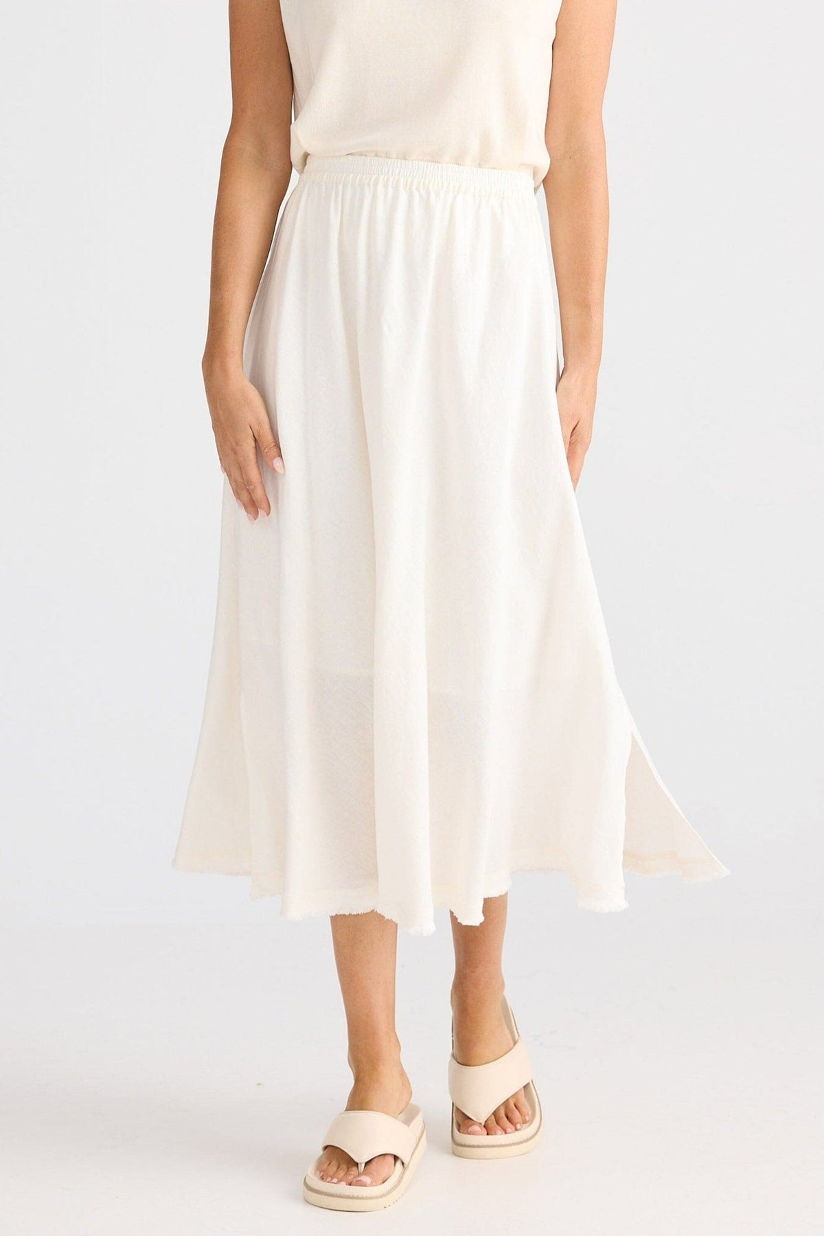 BRAVE AND TRUE Oakley Skirt - Off White Skirt - Zabecca Living