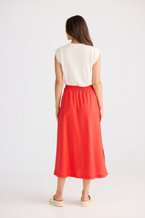 BRAVE AND TRUE Oakley Skirt - Poppy Red Skirt - Zabecca Living
