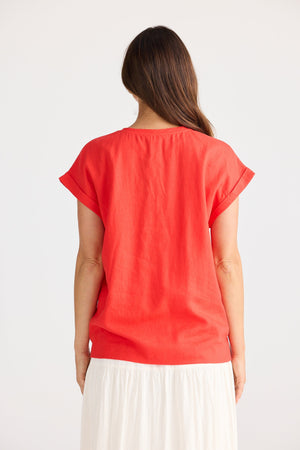 BRAVE AND TRUE Percy Top - Poppy Red Shirts & Blouses - Zabecca Living