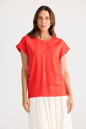 BRAVE AND TRUE Percy Top - Poppy Red Shirts & Blouses - Zabecca Living
