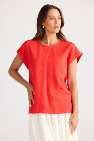 BRAVE AND TRUE Percy Top - Poppy Red Shirts & Blouses - Zabecca Living