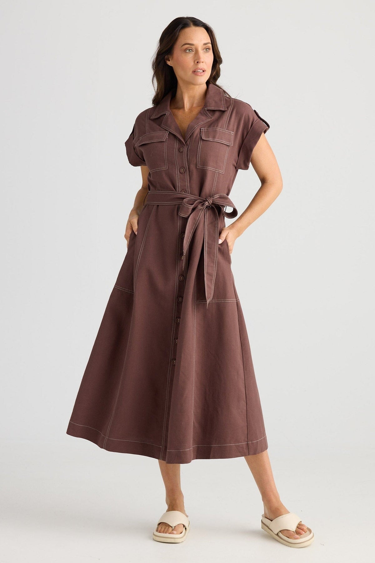 BRAVE AND TRUE Portia Dress - Chocolate Dress - Zabecca Living