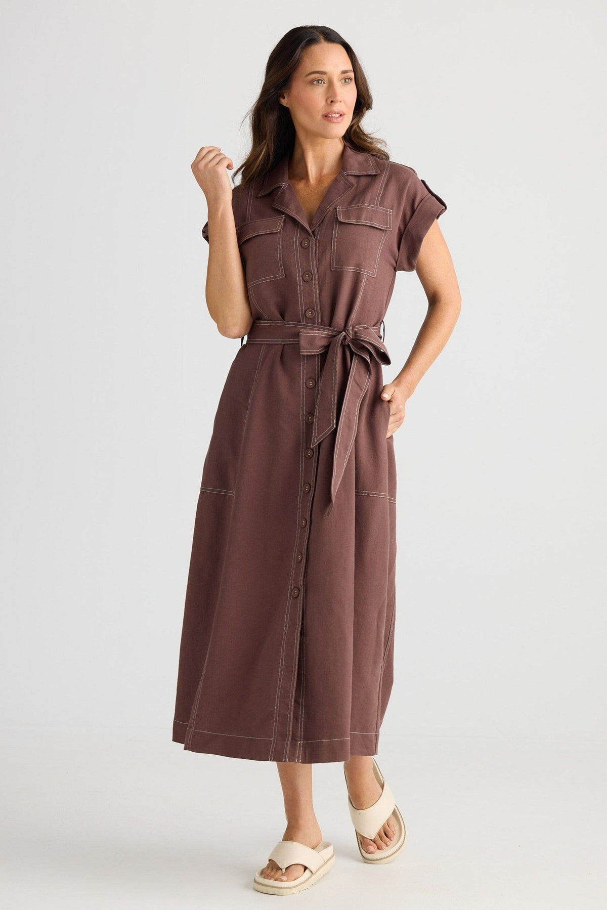 BRAVE AND TRUE Portia Dress - Chocolate Dress - Zabecca Living