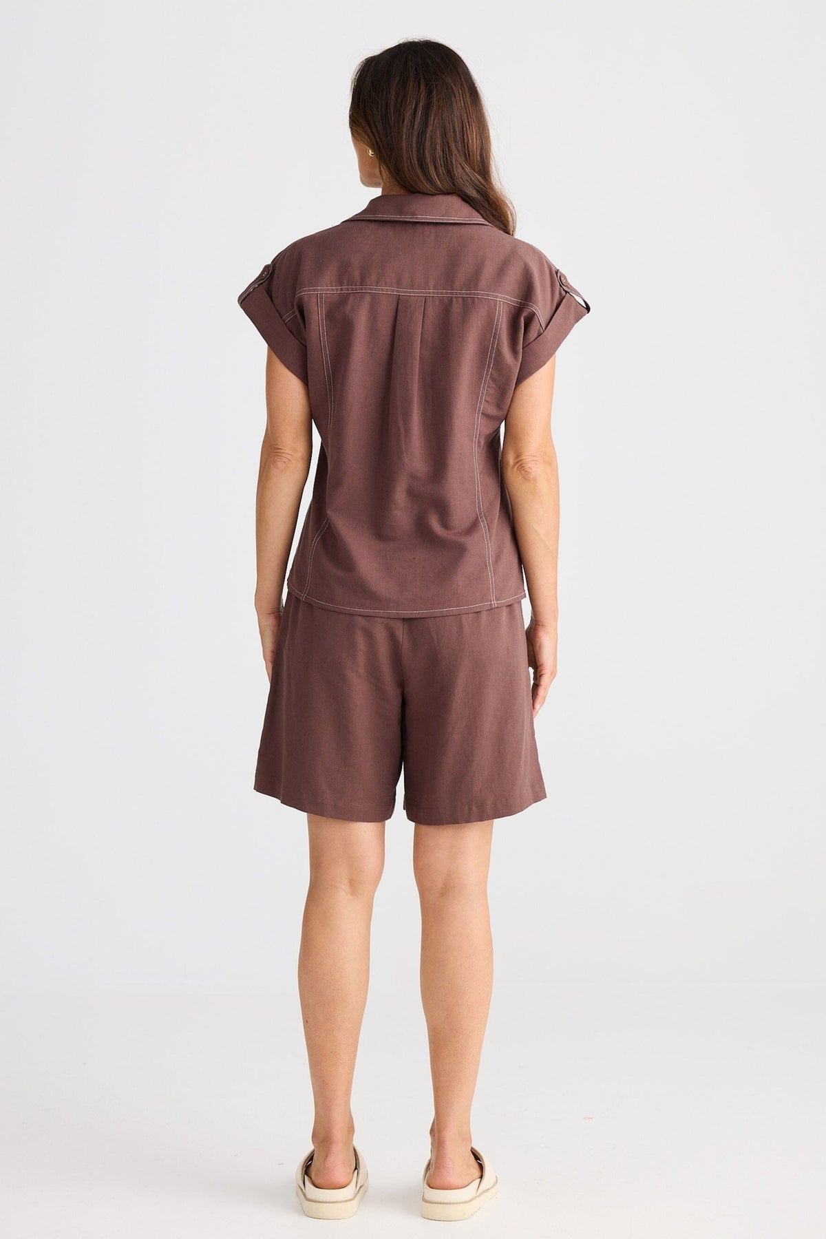 BRAVE AND TRUE Portia Shirt - Chocolate Shirts &amp; Blouses - Zabecca Living