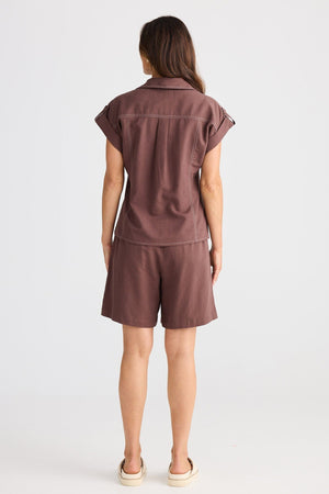 BRAVE AND TRUE Portia Shirt - Chocolate Shirts & Blouses - Zabecca Living
