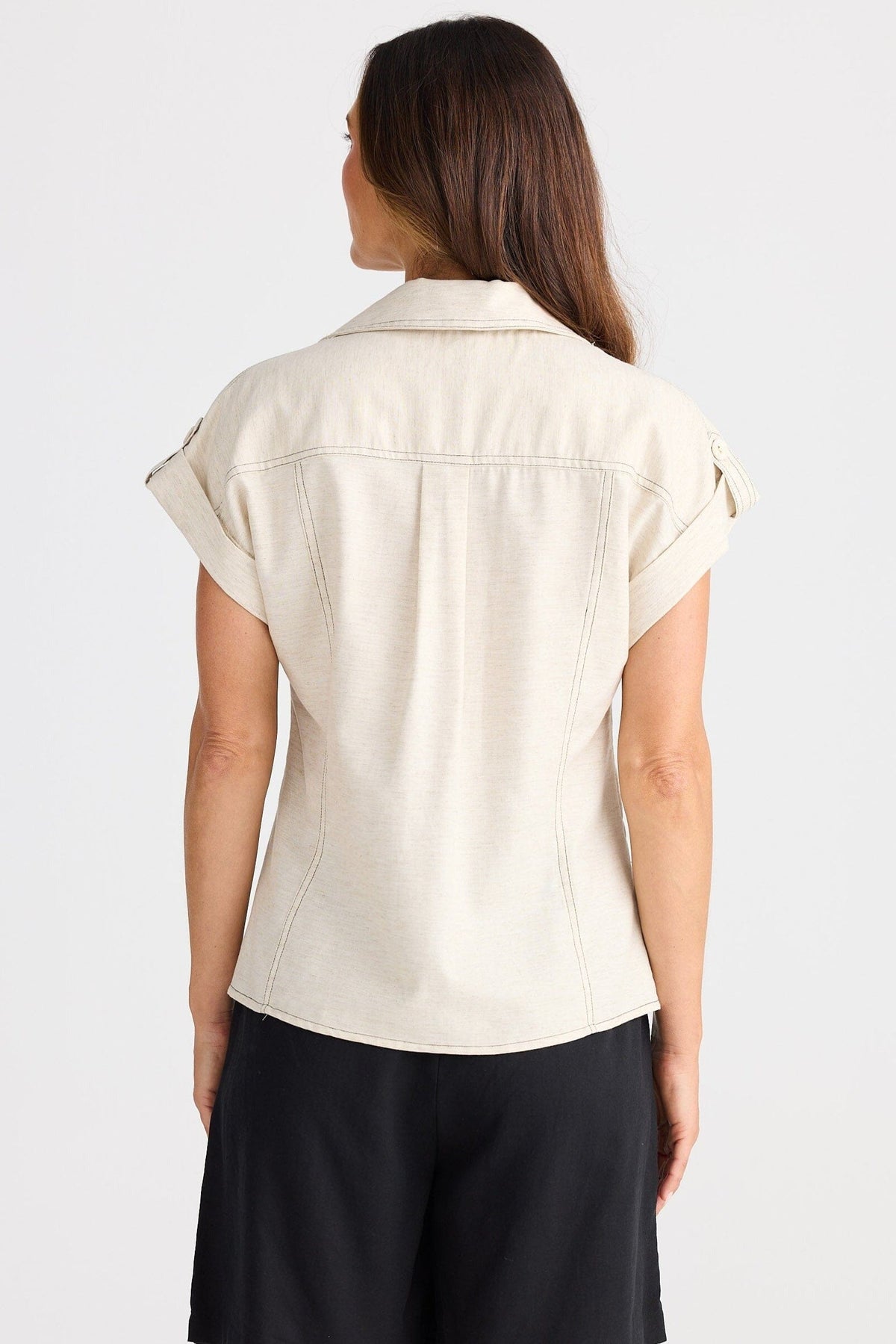 BRAVE AND TRUE Portia Shirt - Natural Shirts &amp; Blouses - Zabecca Living