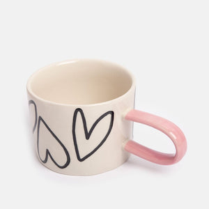 CAROLINE GARDNER Ceramic Mug - Outline Hearts COFFEE, TEA & DRINKS - Zabecca Living