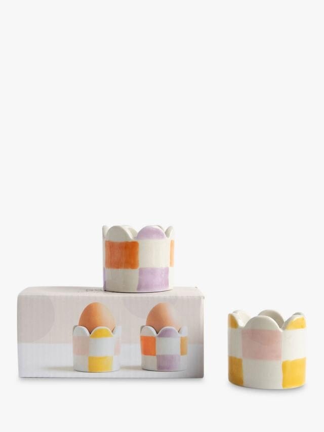CAROLINE GARDNER Egg Cup - Multi Check KITCHEN + DINING - Zabecca Living