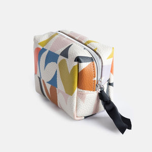 CAROLINE GARDNER Mini Cube Cosmetic Bag - Confetti Hearts COSMETIC BAG - Zabecca Living