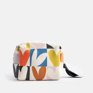 CAROLINE GARDNER Mini Cube Cosmetic Bag - Confetti Hearts COSMETIC BAG - Zabecca Living