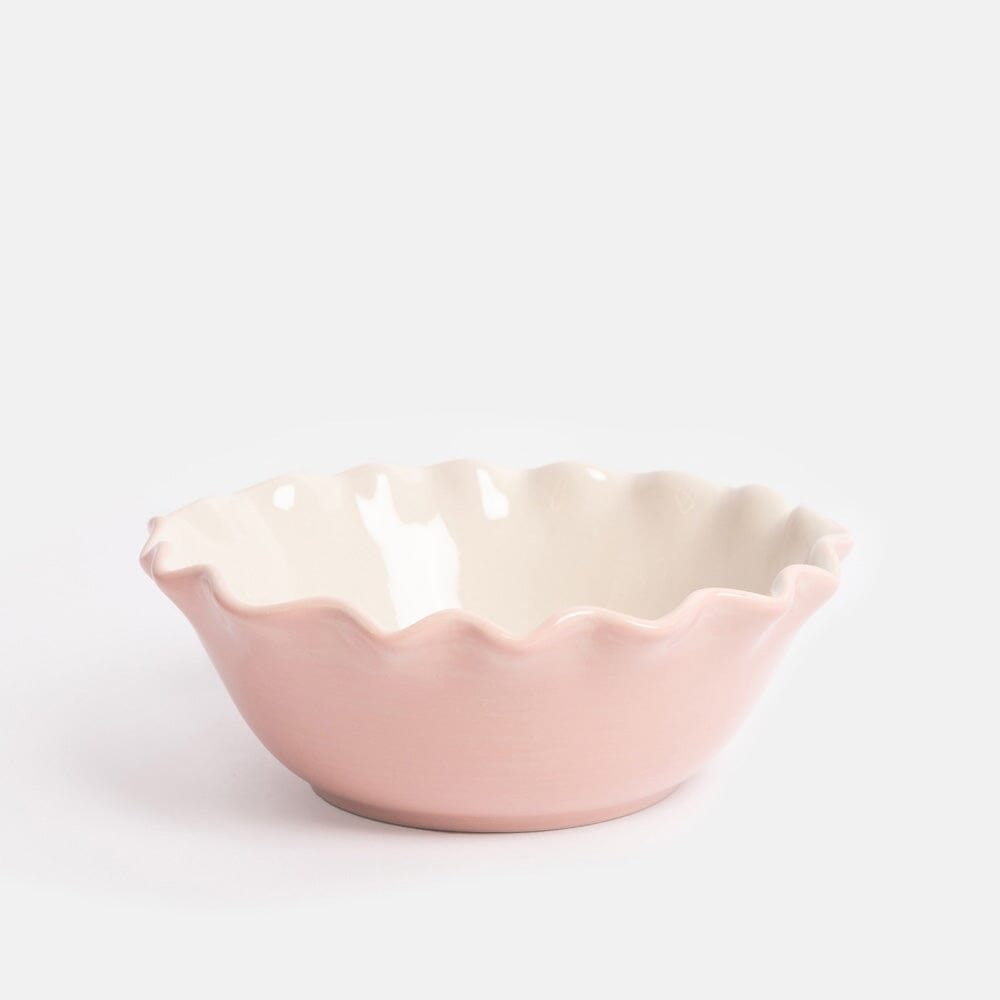 CAROLINE GARDNER Scallop Edge Love Heart Cereal Bowl - Pink bowl - Zabecca Living
