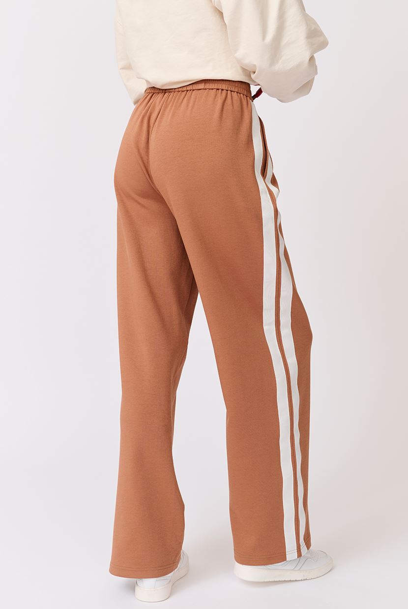 CARTEL & WILLOW Adeline Pant - Toffee/White JOGGER - Zabecca Living