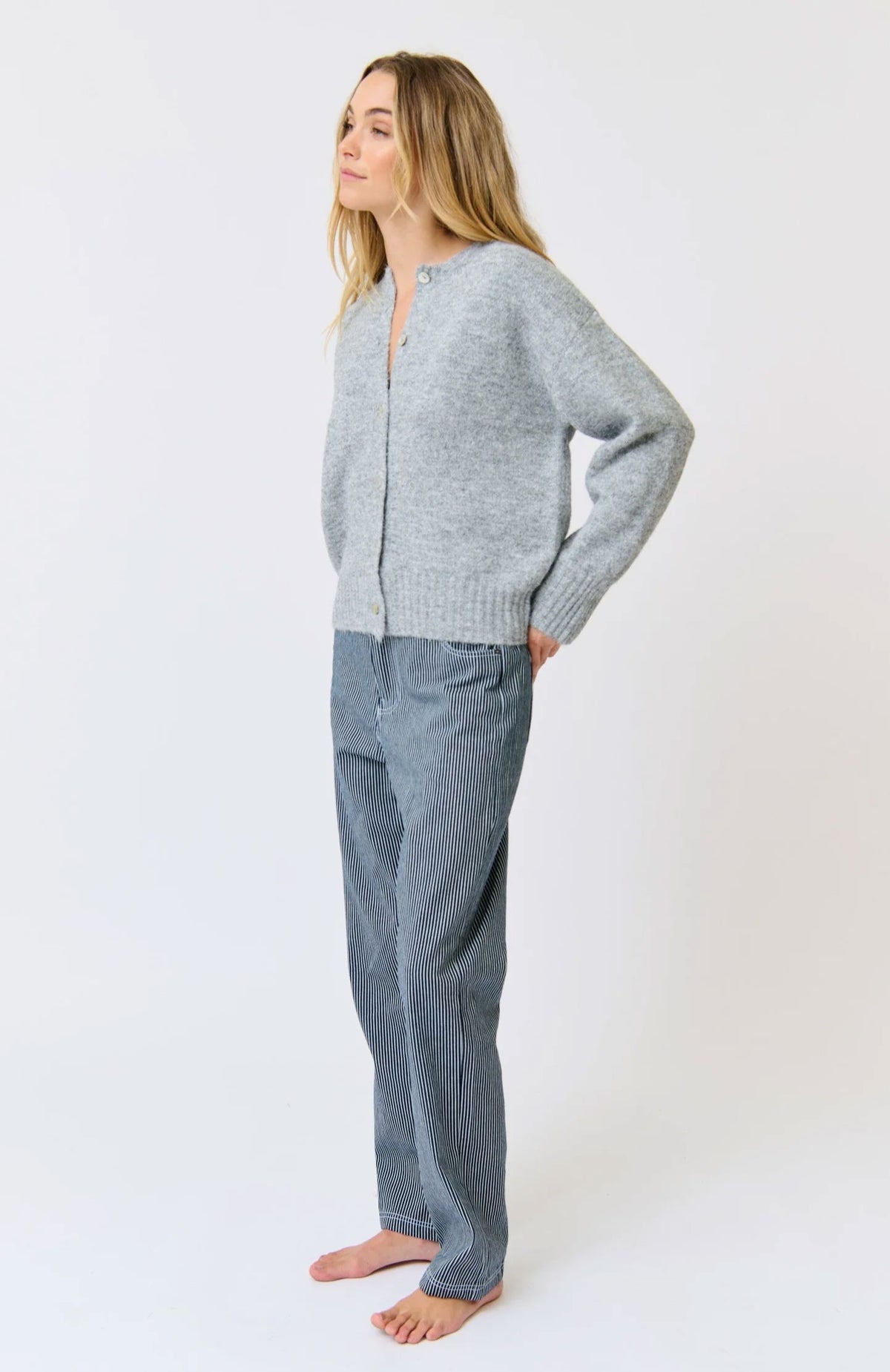 CARTEL &amp; WILLOW Aurora Knit Cardi - Grey Marle Jumpers + Knitwear - Zabecca Living