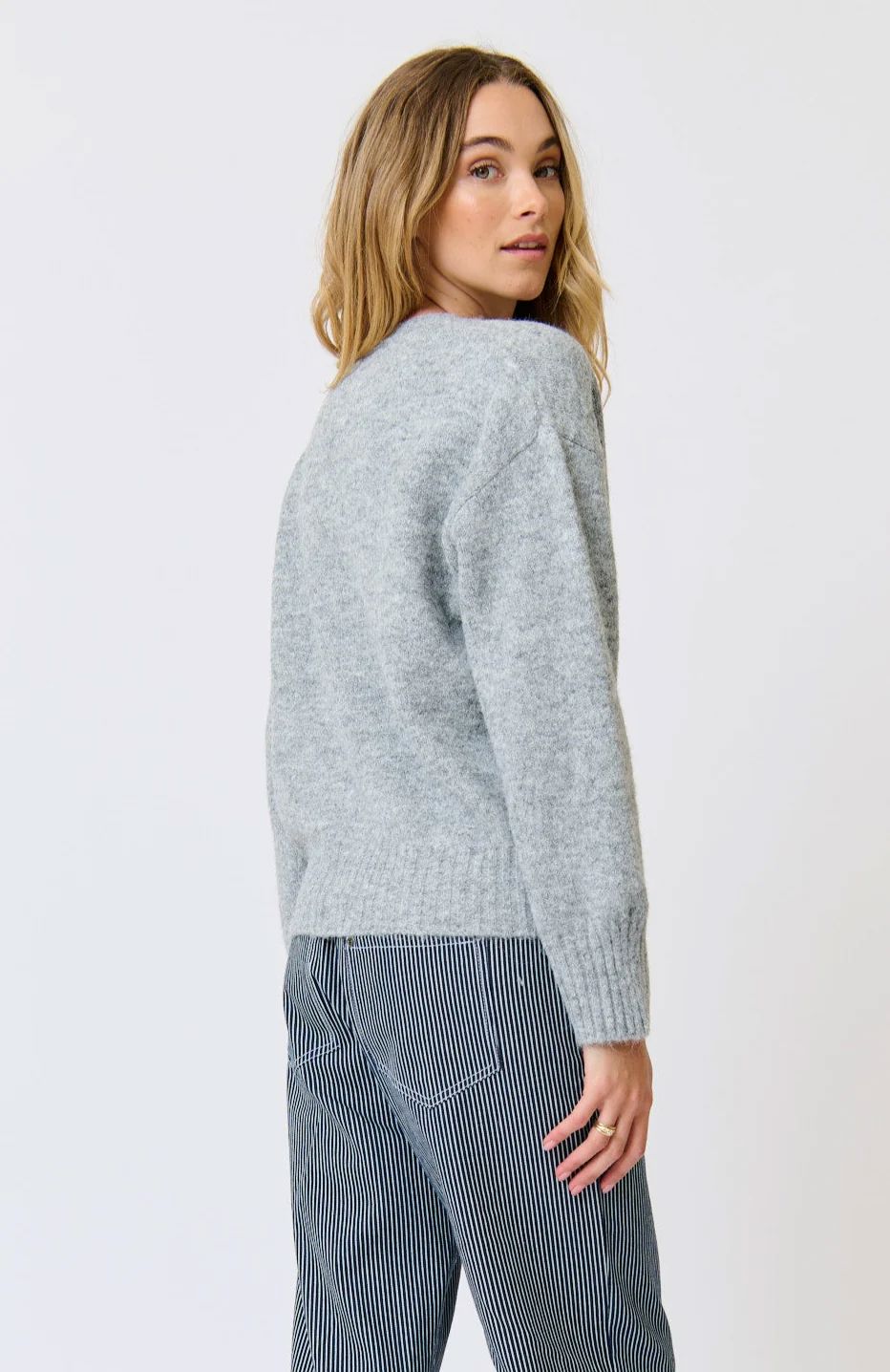 CARTEL &amp; WILLOW Aurora Knit Cardi - Grey Marle Jumpers + Knitwear - Zabecca Living
