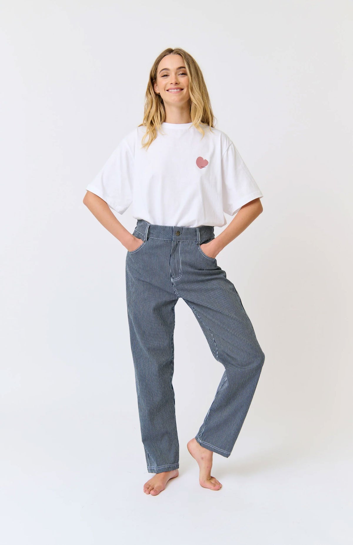CARTEL &amp; WILLOW Baylor Pant - Stripe Denim JEANS - Zabecca Living