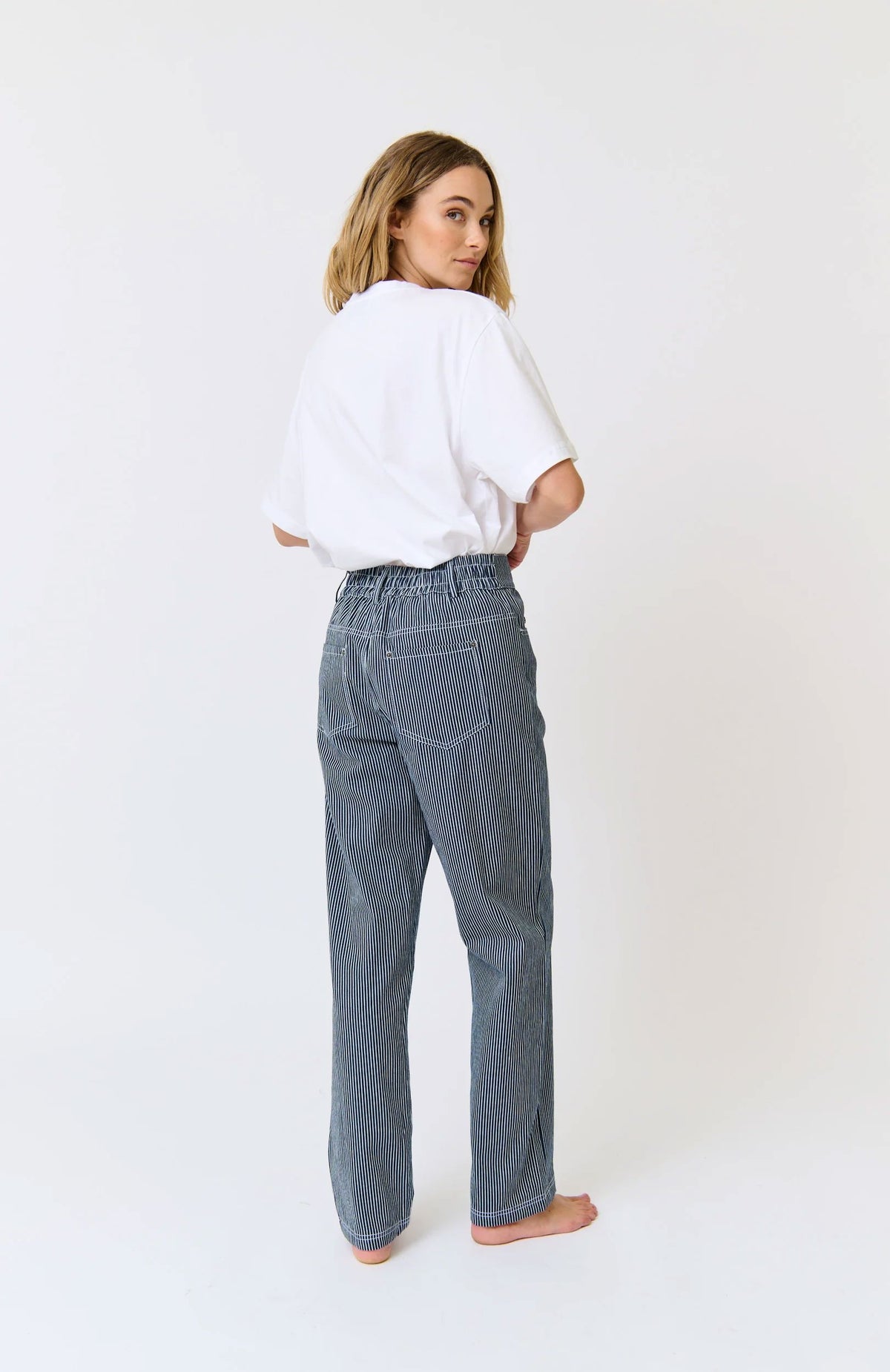 CARTEL &amp; WILLOW Baylor Pant - Stripe Denim JEANS - Zabecca Living