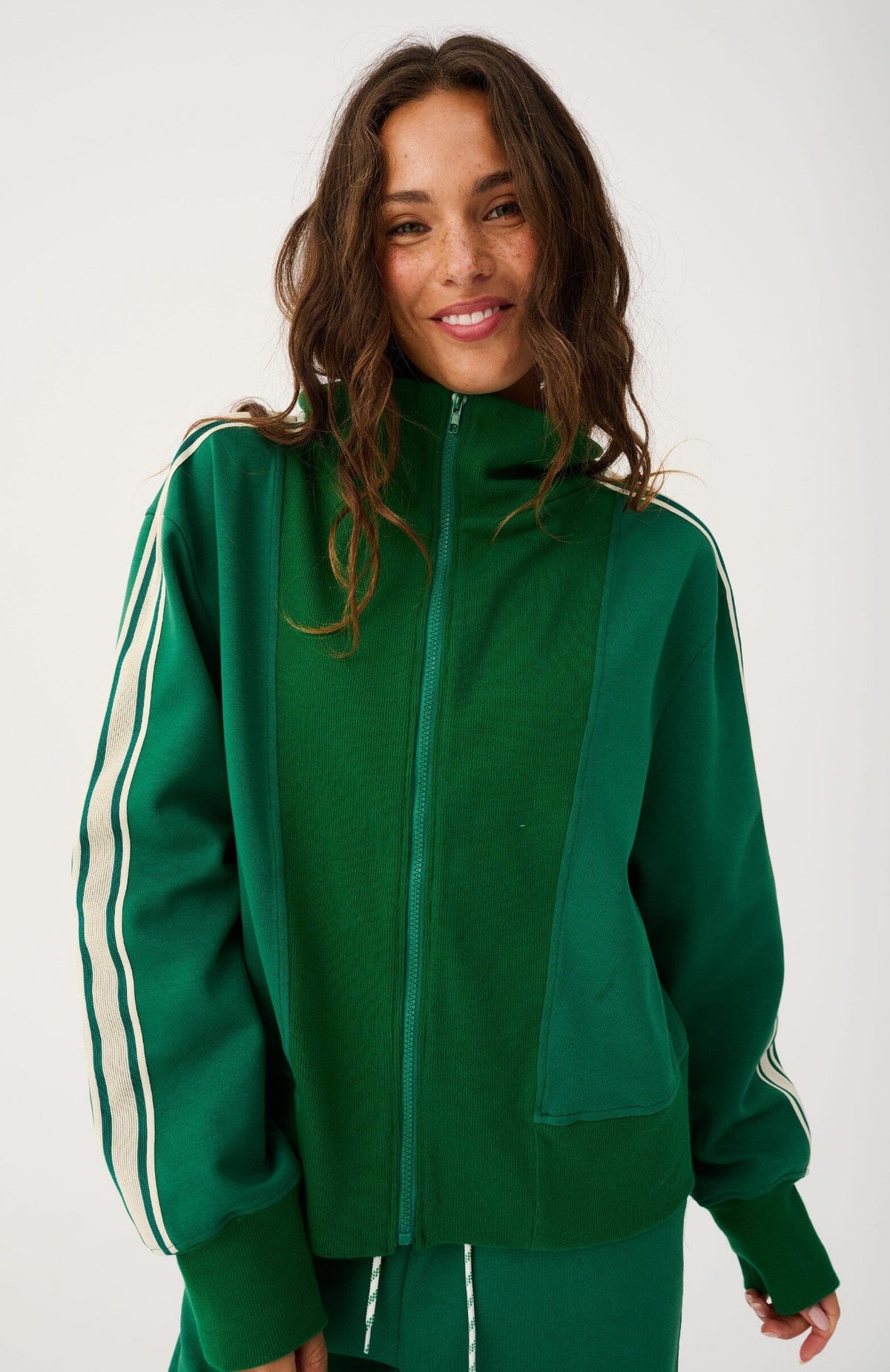CARTEL &amp; WILLOW Corey Zip Through Sweater - Tide Jumpers + Knitwear - Zabecca Living