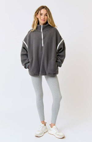 CARTEL & WILLOW Didi Pullover - Charcoal / White Jacket - Zabecca Living