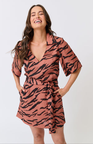 CARTEL & WILLOW Harley Mini Dress - Zebra Dress - Zabecca Living