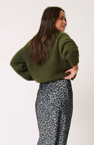 CARTEL & WILLOW Hazel Knit Cardigan - Khaki Jumpers + Knitwear - Zabecca Living