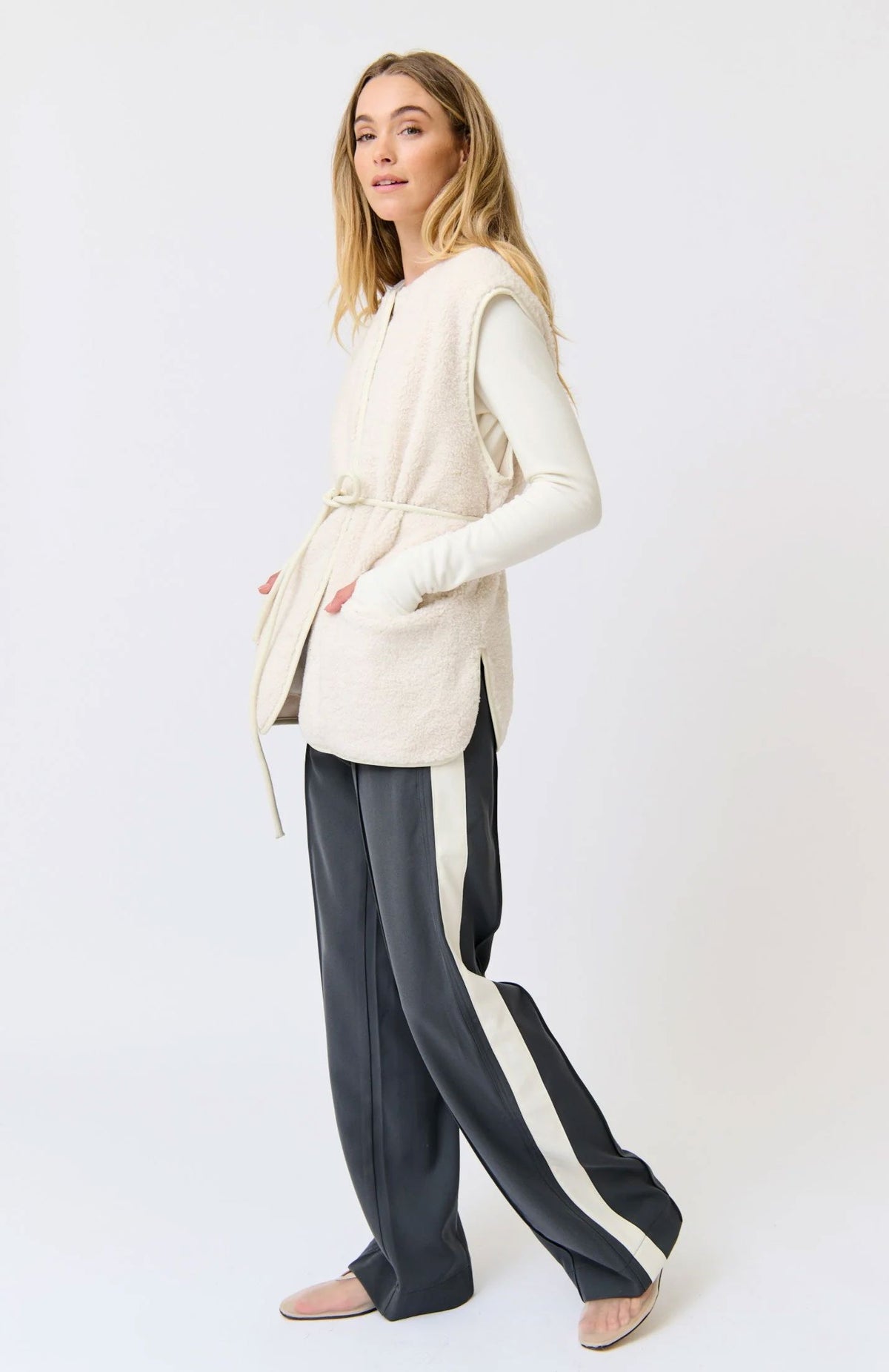 CARTEL &amp; WILLOW Luka Vest - Cream Jacket - Zabecca Living