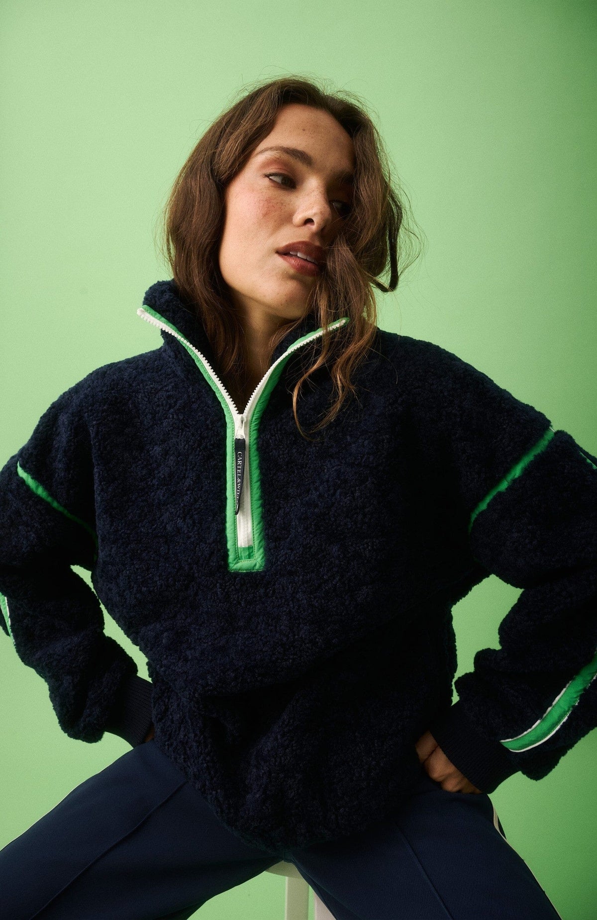 CARTEL &amp; WILLOW Margot Pullover - Marine Jacket - Zabecca Living