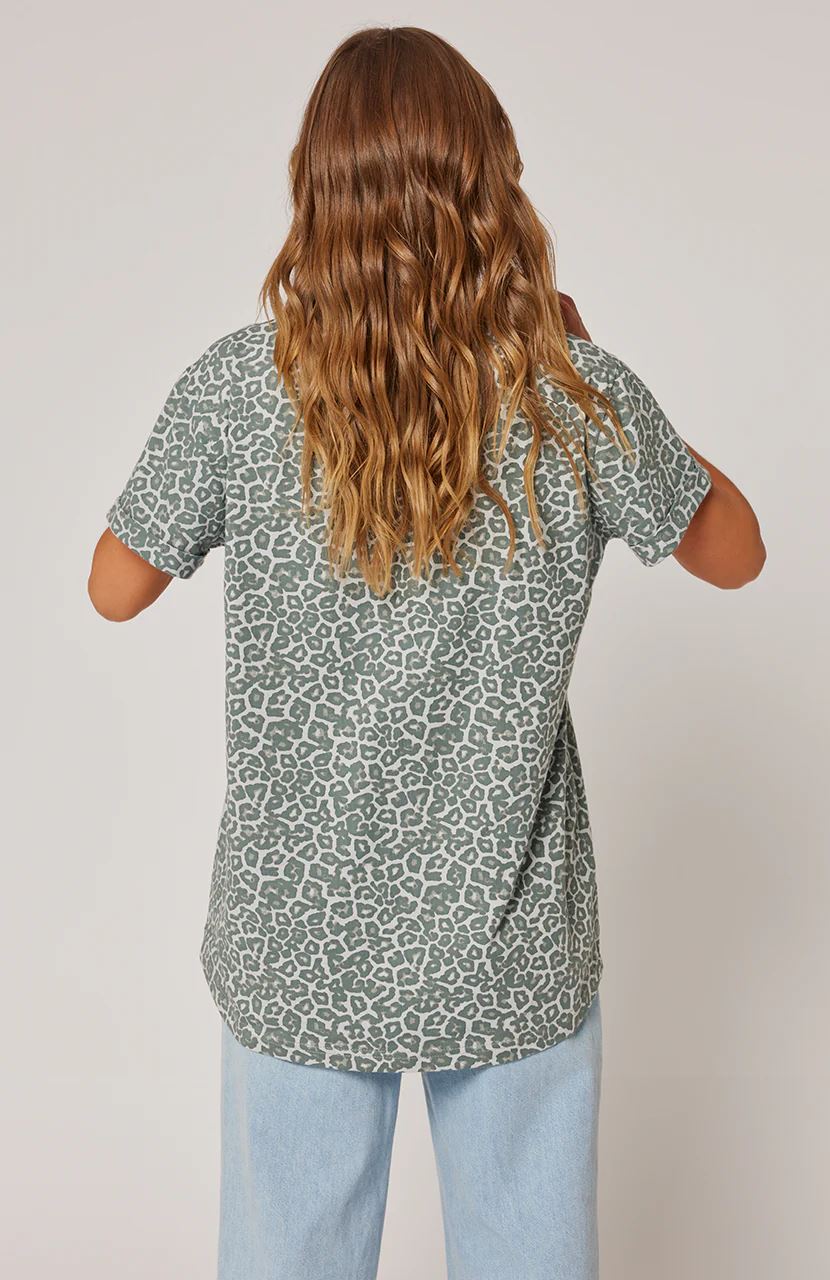 CARTEL &amp; WILLOW Marlo Tee - Smoke Leopard Tee - Zabecca Living
