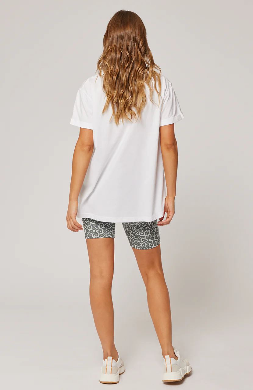 CARTEL & WILLOW Marlo Tee - White/Smoke Leopard Tee - Zabecca Living