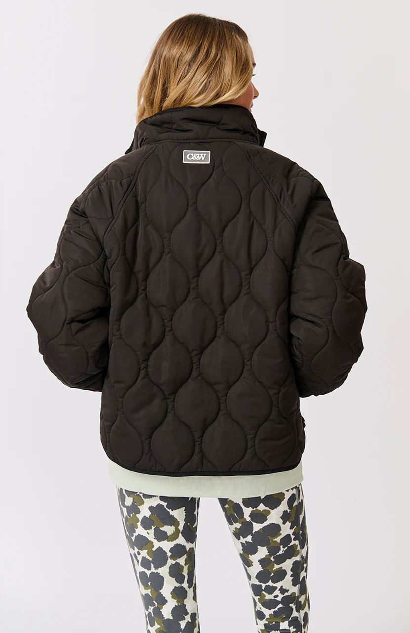 CARTEL &amp; WILLOW Mattie Pullover - Black Quilt Jacket - Zabecca Living