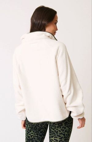 CARTEL & WILLOW Mattie Pullover - Cream / Khaki Jacket - Zabecca Living