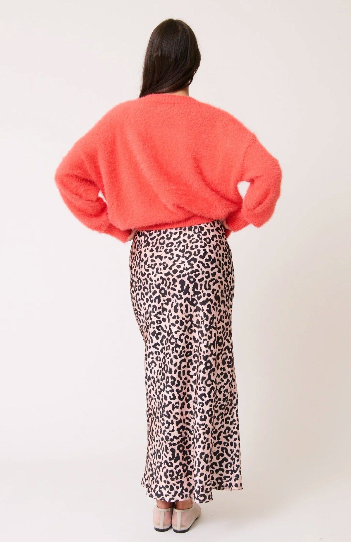 CARTEL &amp; WILLOW Millie Slip Skirt - Neutral Leopard Skirt - Zabecca Living
