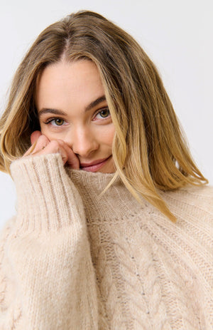 CARTEL & WILLOW Sienna Knit - Oat Marle Jumpers + Knitwear - Zabecca Living