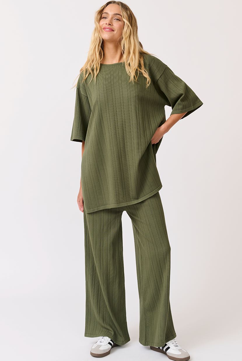 CARTEL &amp; WILLOW Trisha Top - Thyme Knit Jumpers + Knitwear - Zabecca Living