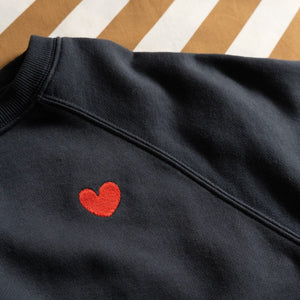 CASTLE AND THINGS French Navy Heart Short Sleeve Sweater Jumpers + Knitwear - Zabecca Living