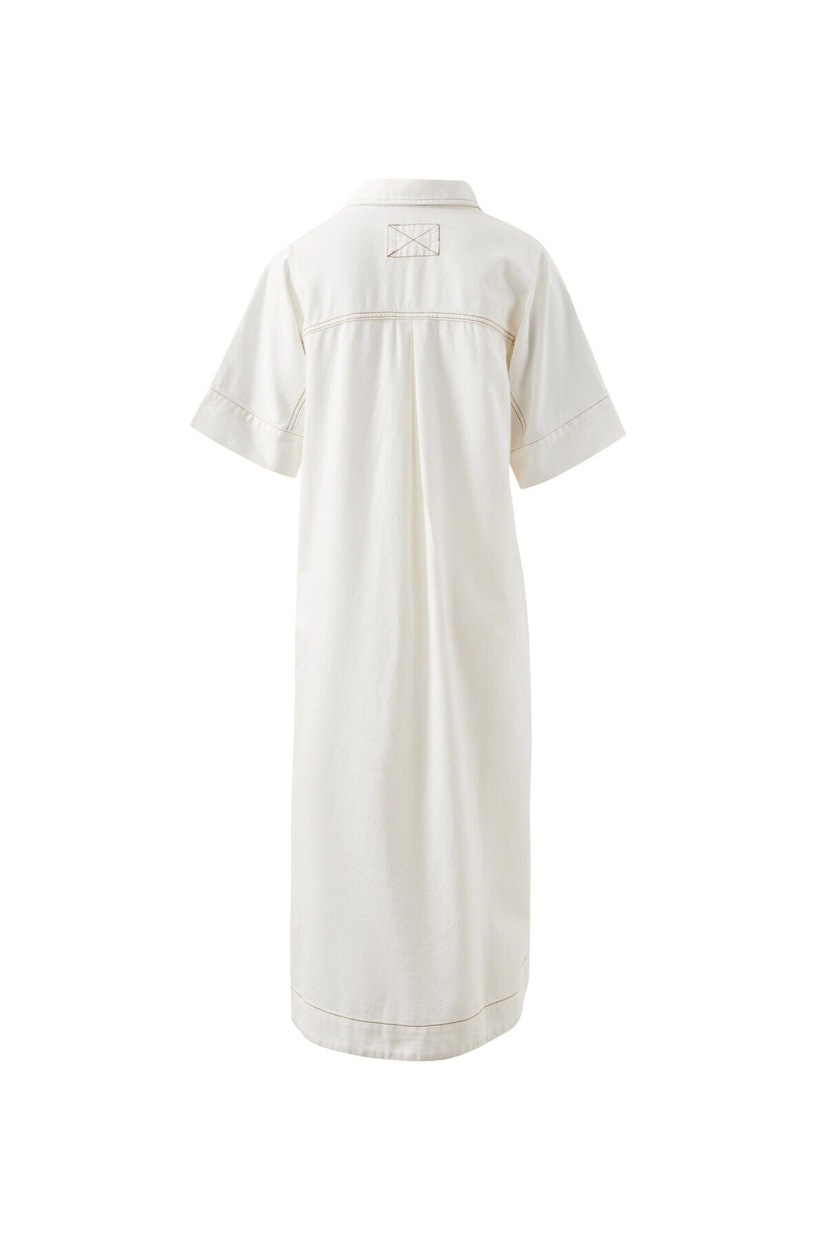 CERES LIFE Ava Short Sleeve Midi Dress - Fresh Ecru Twill Dress - Zabecca Living