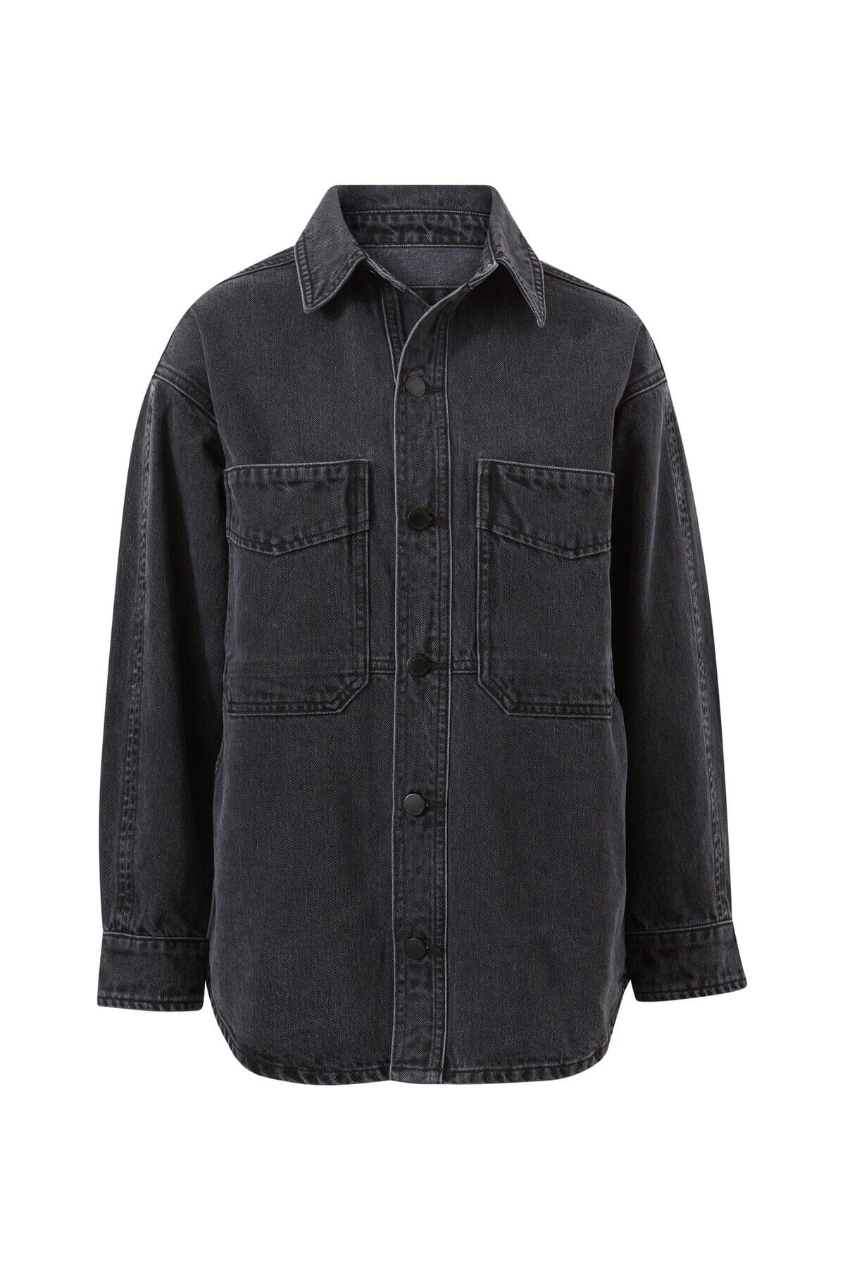 CERES LIFE Bobbi Side Pocket Denim Shacket - Washed Black Jacket - Zabecca Living